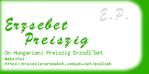 erzsebet preiszig business card